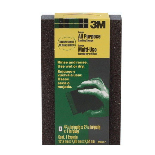 3M DSMC-F 4-7/8 in. x 2-7/8 in. x 1 in. Medium/Coarse Grit Large All Purpose Sanding Sponge