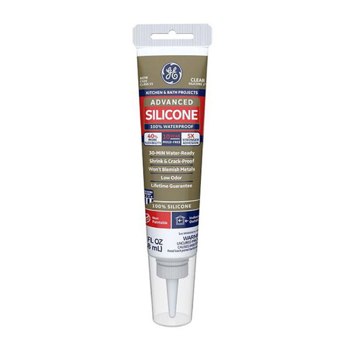 GE 2812563 Advanced 2.8 oz. Silicone II Kitchen and Bath Sealant - Clear