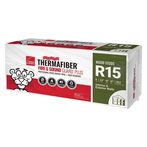 OWENS CORNING R15 Thermafiber Fire and Sound Guard 15 in. x 47 in. Mineral Wool Insulation Batt