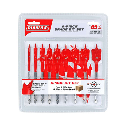 DIABLO DSP2930-S9 9-Piece Spade Bit Set