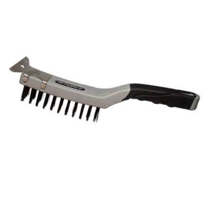 G-FORCE 44430 4 in. x 11 in. Soft Grip Wire Brush With Scraper