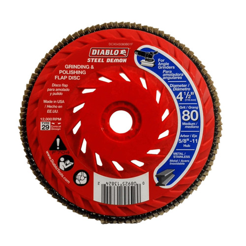 DIABLO DCX045080B01F 4-1/2 in. 80-Grit Steel Demon™ Flap Disc for Metal with Speed Hub