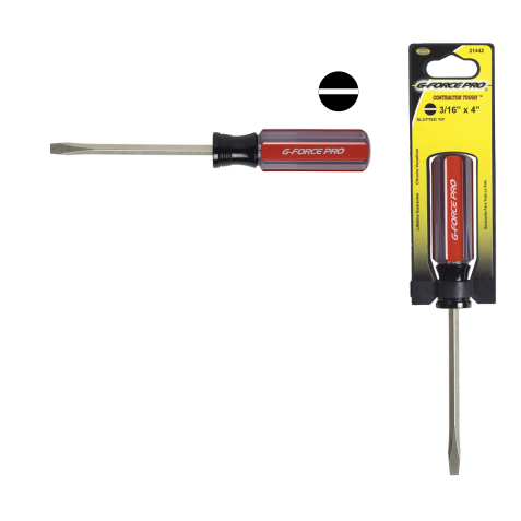 G-FORCE 21448 1/4 in. x 1-1/2 in. Stubby Slotted Screwdriver