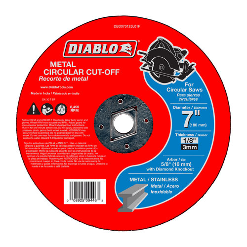 DIABLO DBD070125L01F 7 in. x 1/8 in. x 5/8 in. Metal Circular Cut-Off Disc
