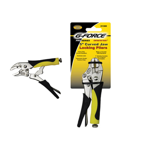 G-FORCE 21304 10 in. Curved Jaw Locking Pliers Ergo Grip
