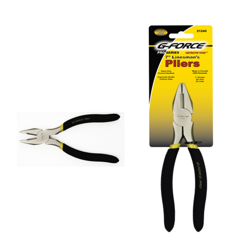G-FORCE 21240 7 in. Linesman's Pliers Ergo Grip