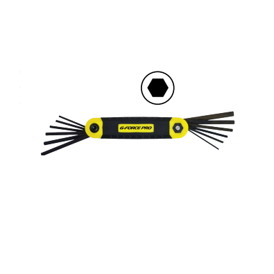 G-Force 12-Piece Folding Hex Key Set Ergo Grip Handle, Metric & SAE