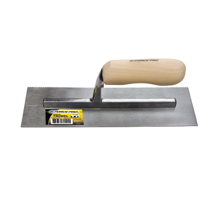 G-FORCE 70161 1/16 in. U-Notched Trowel 11 in. x 4-1/2 in. Wood Handle