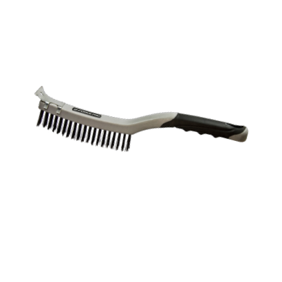 G-FORCE 3 in. x 19 in. Soft Grip Steel Wire Brush With Scraper