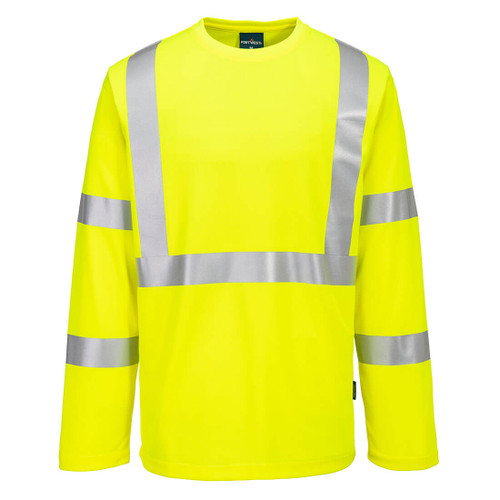 PORTWEST S199YERL - Hi-Vis Pocketless T-Shirt L/S - Yellow - L