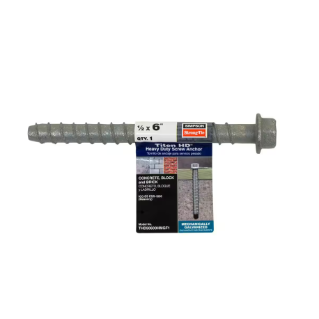 Simpson Titen HD 1/2 in. x 6 in. Mechanically Galvanized Heavy-Duty Concrete Screw Anchor