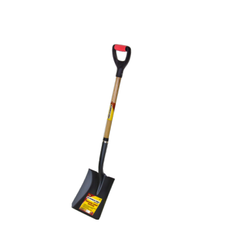 G-Force Square Point Shovel 43 in. Wood D-Handle Rubber Grip