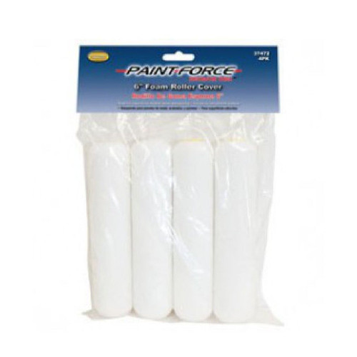 PAINT-FORCE 37472 6 in. x 3/8 in. Nap Foam Roller Refill (4-Pack)