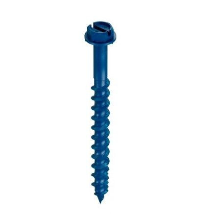 Titen Turbo 3/16 in. x 2-1/4 in. Hex Head Simpson Concrete Screws, Blue (100-Pack)
