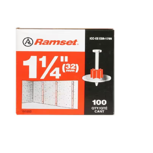 1-1/4 in. Drive Pins with Washers (100-Pack)