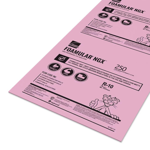 OWENS CORNING 2 in. x 4 ft. x 8 ft. R-10 Rigid Insulation - FOAMULAR 250 NGX - Square Edge