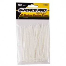 G-FORCE 25220 4 in. x 3/32 in. Nylon Clear Cable Ties (100/Pk)