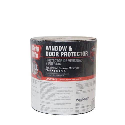GRIP-RITE GRWRWDT6 Window & Door 6 in. x 75 ft. Self-Adhesive Elastomer Membrane 25 mil.