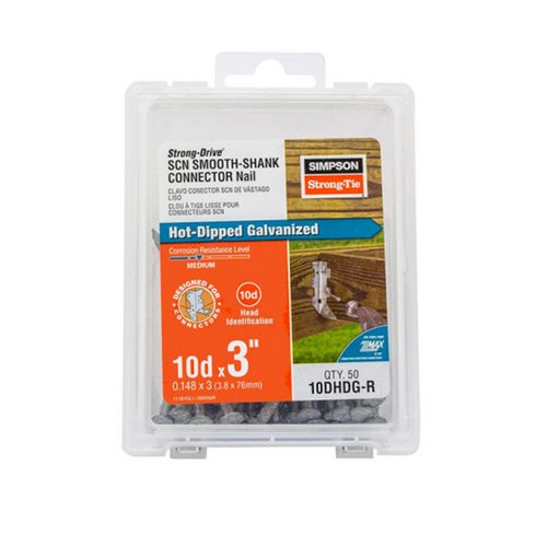 3 in. x 0.148 in. Simpson Strong-Drive SCN Smooth-Shank Hot-Dip Galvanized Connector Nail (50-Pack)