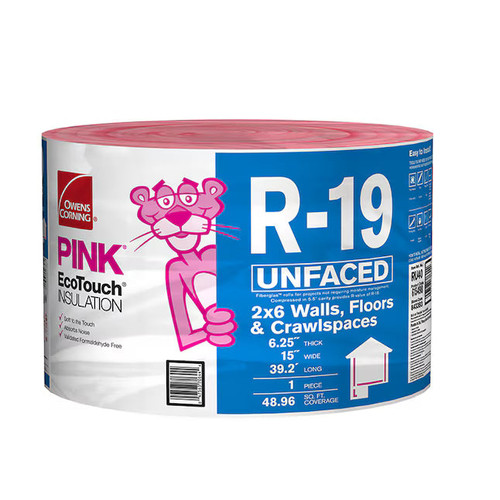 OWENS CORNING R19 15 in. x 39.2 in. Unfaced Fiberglass Insulation Continuous Roll 49SQ FT