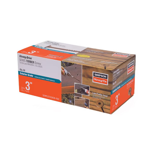 Simpson Strong-Tie Strong-Drive SDWS Timber Double-barrier Exterior Construction screws #12 x 3-in