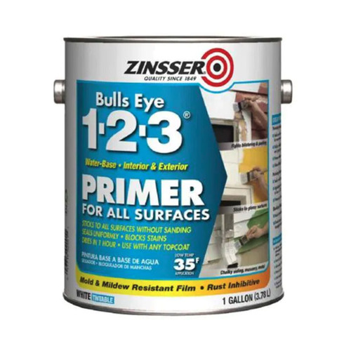 Bulls Eye 1-2-3 1 gal. Water-Based Primer & Sealer for Interior/Exterior - Tintable White