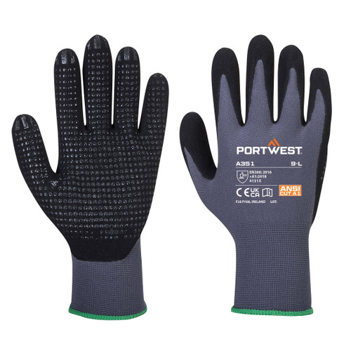 PORTWEST A351G8RM - Dermiflex Plus Glove - Gray/Black - M