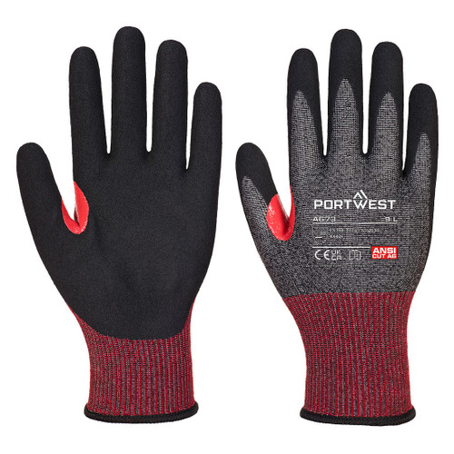 PORTWEST A673K8RXL - AHR18 F Dark Nitrile - Black - XL