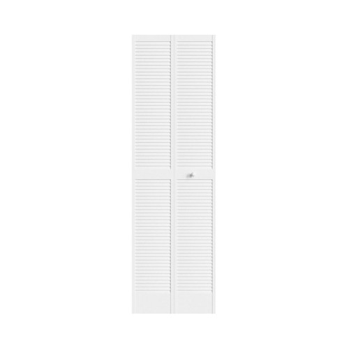 30 in. x 80 in. Bifold Door - Louver - Primed White Pine