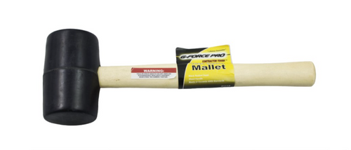 G-FORCE Black Rubber Mallet Wood Handle 16 oz.