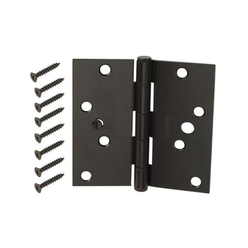4 in. Square Corner Security Door Hinges - Oil-Rubbed Bronze