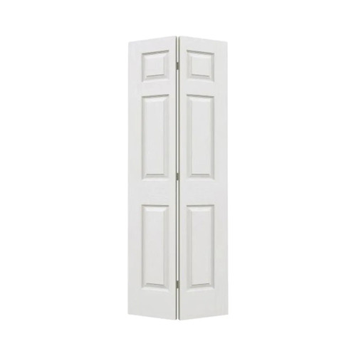 24 in. x 80 in. Colonist Bi-Fold Primed Textured Composite MDF Door, Hollow Core
