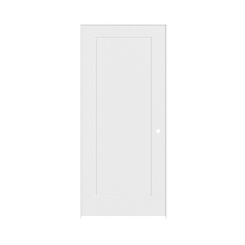 32 in. x 80 in. Prehung Door - 1 Panel Shaker - Primed Solid Core Wood Left-Hand