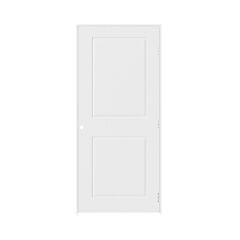 28 in. x 80 in. RH Cambridge Primed Smooth MDF Prehung Door, Hollow-Core, Right-Hand