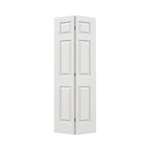 32 in. x 80 in. Colonist Bi-fold Primed Textured Composite MDF Door, Hollow Core