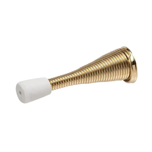 3 in. Spring Door Stop - Bright Brass