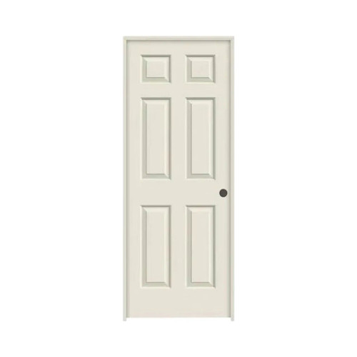 28 in. x 78 in. LH Colonist Primed Textured Composite MDF Prehung Door w/Split Jamb, Hollow-Core, Left-Hand