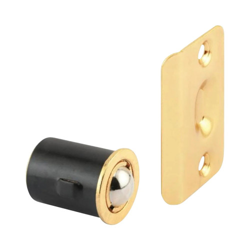 3/4 in. x 1-3/16 in. Adjustable Drive-In Ball Catch with Strike - Brass Plated