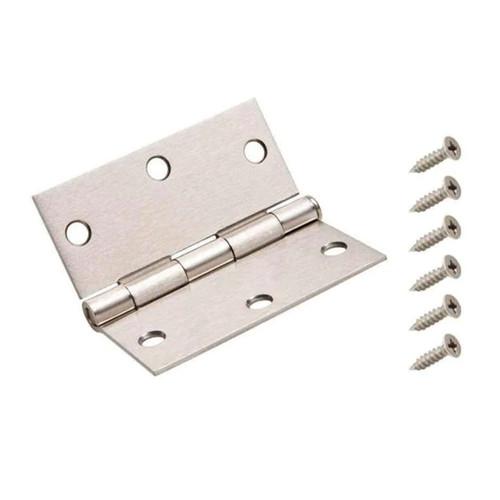 3-1/2 in. Square Corner Door Hinge - Satin Nickel
