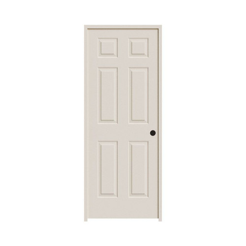 30 in. x 80 in. LH 6 Panel Colonist Primed Textured MDF Prehung Door, Hollow-Core, Left-Hand