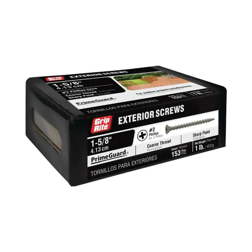 #8x 1-5/8 in. Philips Bugle-Head Coarse Thread Sharp Point Polymer Coated Exterior Screw (1 lb.)