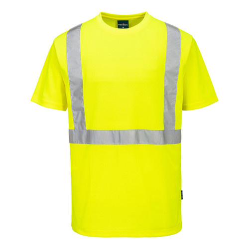 PORTWEST S198YERXL - Hi-Vis Pocketless T-Shirt S/S - Yellow - XL