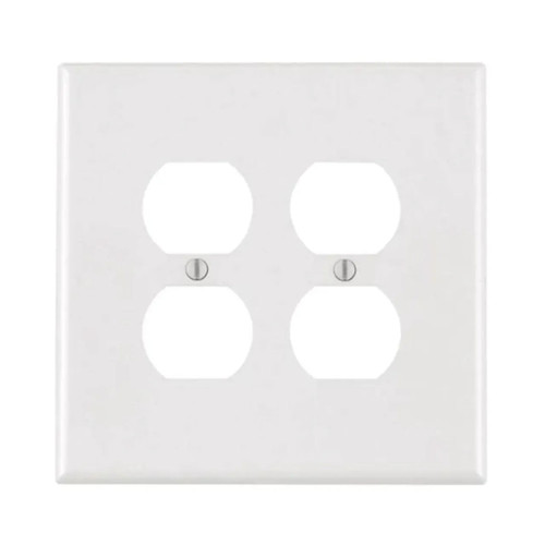 Wall Plate - 2 Gang Jumbo Duplex - White