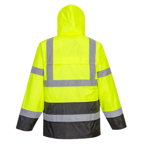 PORTWEST UH443YBRXL - Hi-Vis Contrast Rain Jacket - Yellow/Black - XL