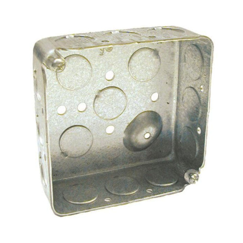 2-Gang Square Electrical Box with Raised Ground