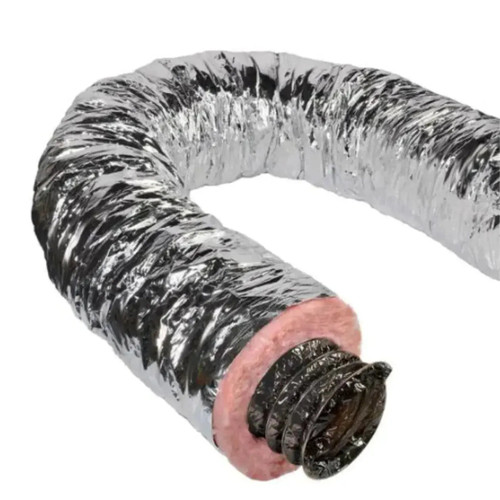 6 in. x 25 ft. Insulated Flexible Duct R6 Silver Jacket