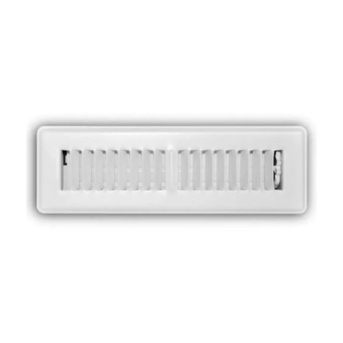 2 in. x 10 in. 2-Way Steel Floor Register - White