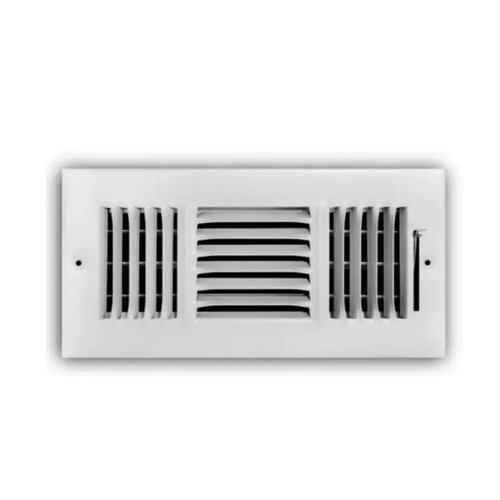 10 in. x 4 in. 3-Way Steel Wall/Ceiling Register - White