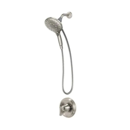 Attract with Magnetix 1-Handle 6-Spray 5.5 in. Shower Faucet (Valve Included) - Brushed Nickel