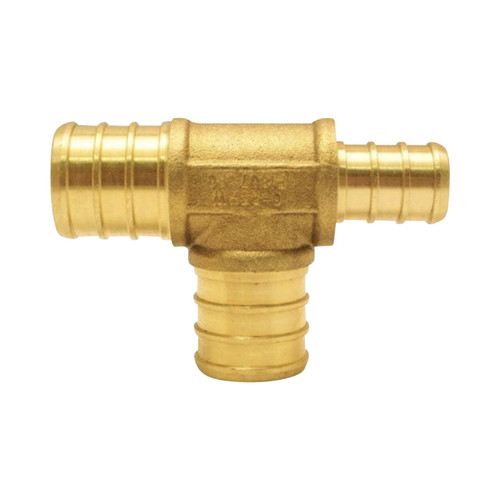 1 in. x 1 in. x 3/4 in. Brass PEX Barb Reducing Tee